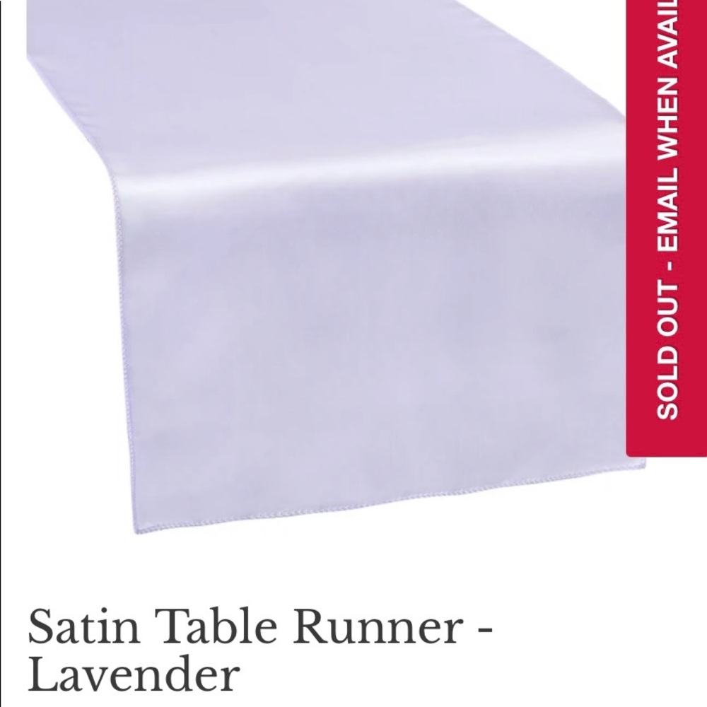 14”x 108” Satin Lavender Table Runners